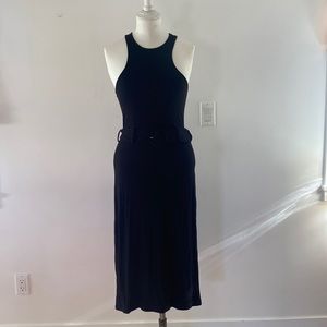 & Other Stories black midi dress with belt